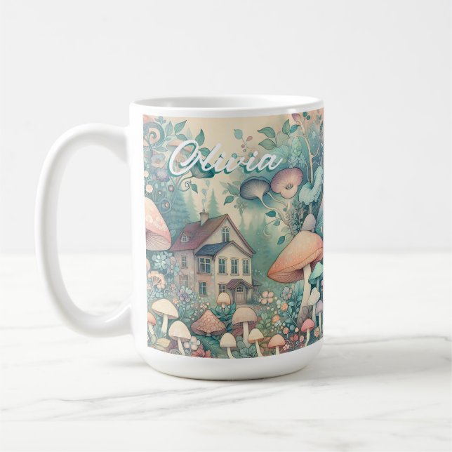 Caneca De Café Casa Encantadora Personalizada do Núcleo da Aldeia (Esquerda)