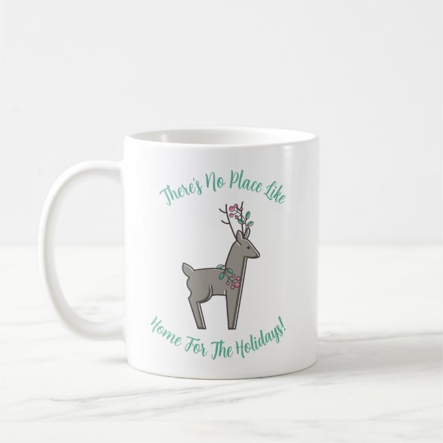 Caneca De Café Casa para o Natal da Reindeer de Férias (Esquerda)