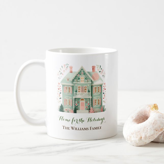 Caneca De Café Casa Personalizada para Feriados Festivos Mug (Com Donut)