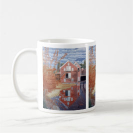 Caneca De Café Casa Rosa no Outono