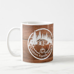 Caneca De Café Casa Rústica Cabana Celeiro Nome da Família Pers