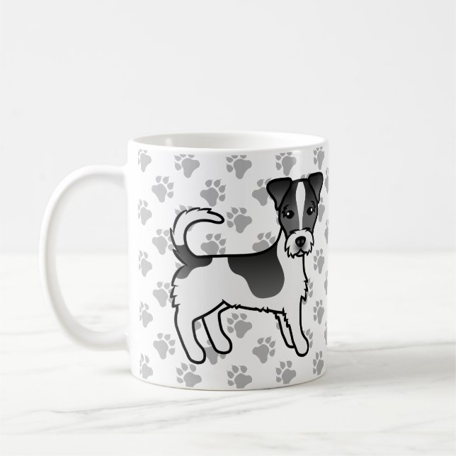 Caneca De Café Casaco branco e preto Jack Russell Terrier Cog (Esquerda)