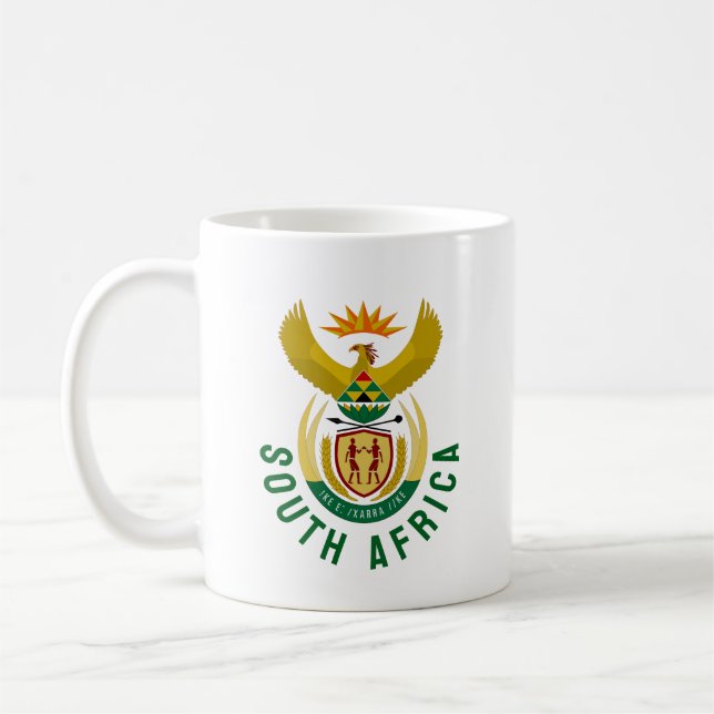 Caneca De Café Casaco de Armas da África do Sul (Esquerda)
