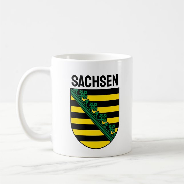 Caneca De Café Casaco de Armas da Saxónia (Saxónia), ALEMÃO (Esquerda)