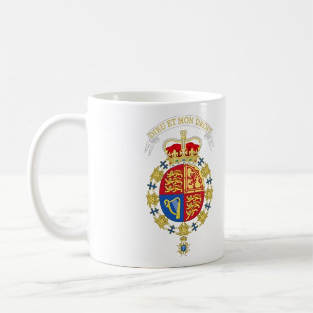 Caneca De Café Casaco De Armas De Elizabeth II Do Reino Unido (Esquerda)