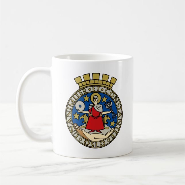 Caneca De Café Casaco de Armas de Oslo, Noruega (Esquerda)