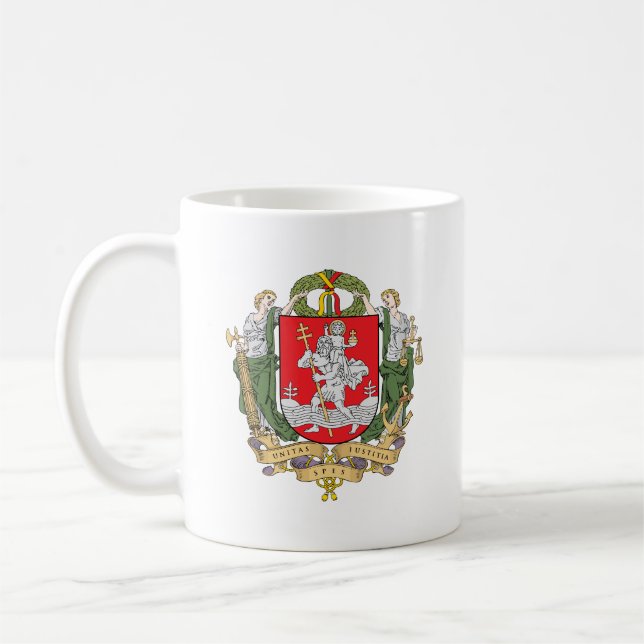Caneca De Café Casaco de armas de Vilnius, Lituânia Coffee Mug (Esquerda)
