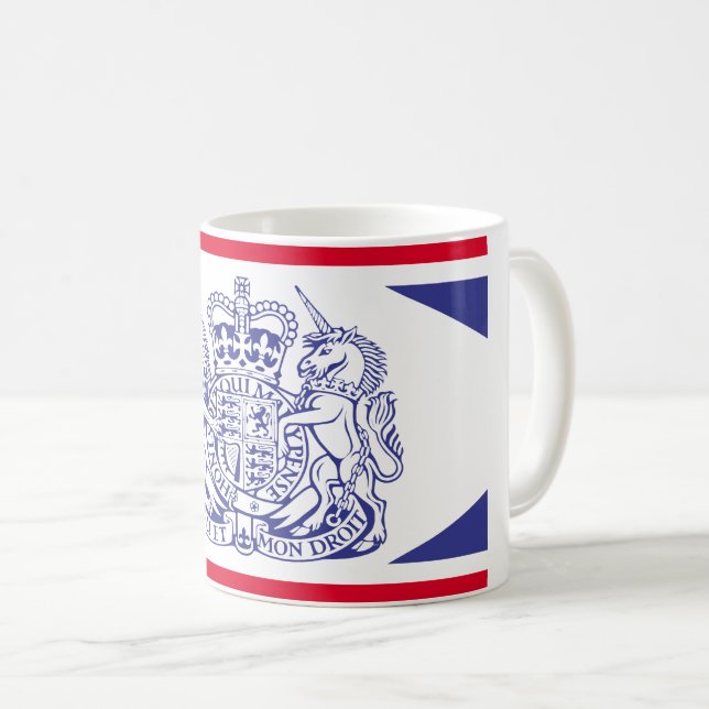 Caneca De Café CASACO de armas do Reino Unido (Frente Esquerda)