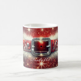 Caneca De Café Casaco de cinta de Natal feliz personalizado verme