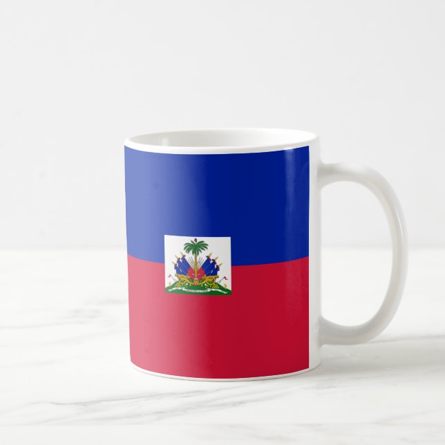 Caneca De Café Casaco do Haiti de Armas Bandeira Cerâmica (Direita)