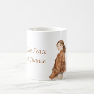 Caneca De Café Casaco Franja Boho Anos Sessenta Dê Chance à Paz