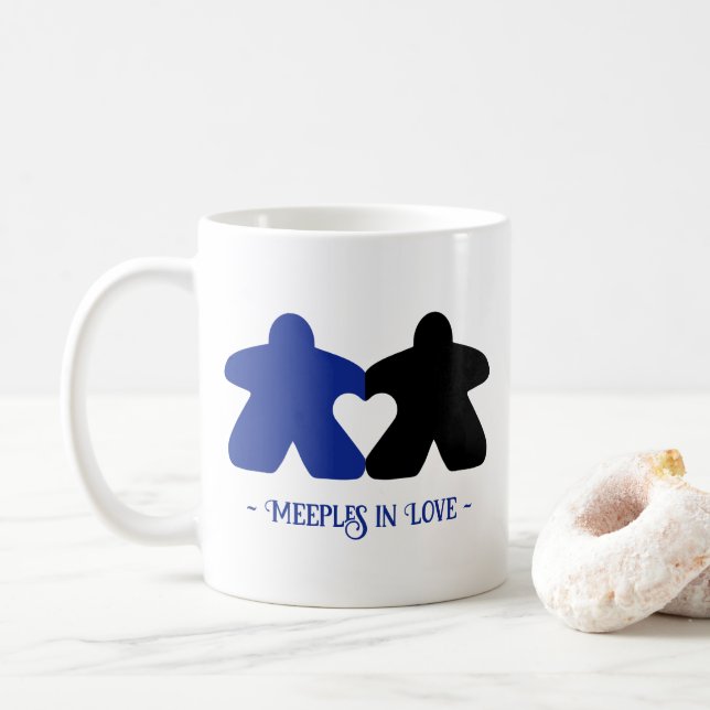 Caneca De Café Casais apaixonados, Blue & Black Mug (Com Donut)