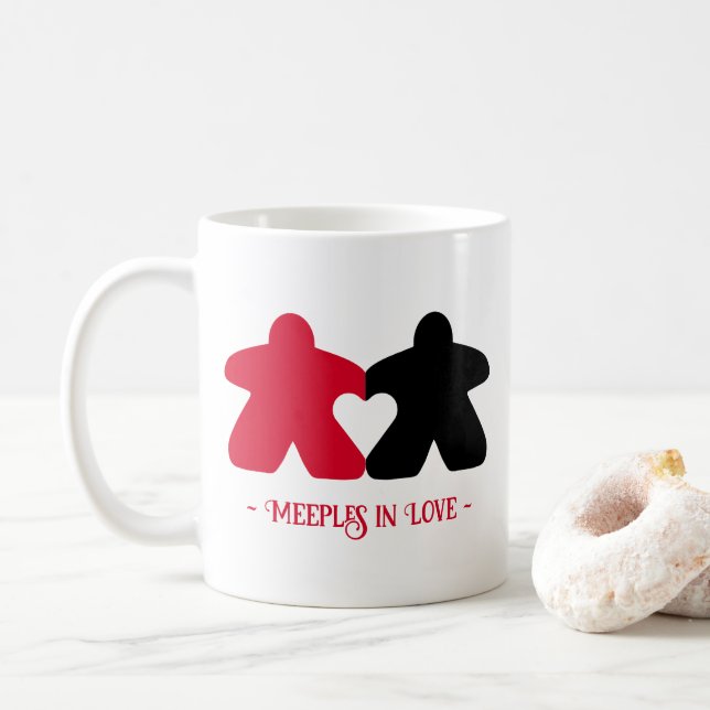 Caneca De Café Casais apaixonados, Red & Black Mug (Com Donut)