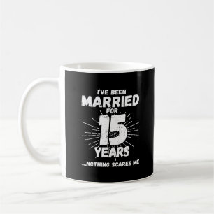 Caneca De Café Casais Casados há 15 Anos Engraçado 15º Aniversári