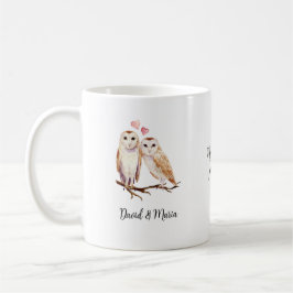 Caneca De Café Casais de Corujas Apaixonados