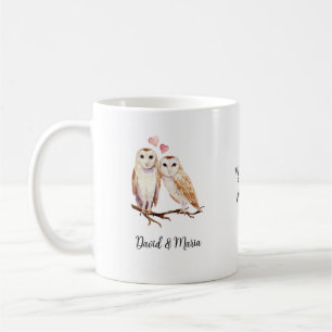 Caneca De Café Casais de Corujas Apaixonados