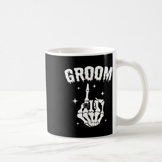 Caneca De Café Casais de Halloween de Casamento de Mão de Esquele (Direita)
