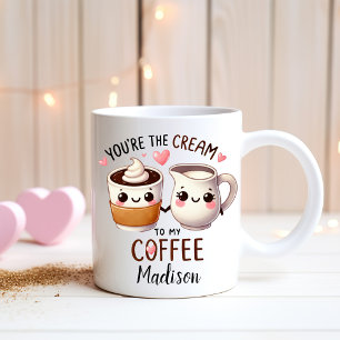 Caneca De Café Casais Engraçados Personalizados - Creme no meu ca