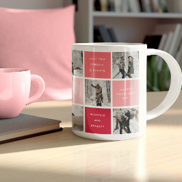 Caneca De Café Casais Felizes de Gráficos de Fotografias do Dia d