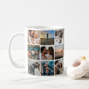 Caneca De Café casal 9 elegante fotografias namorados de colagem
