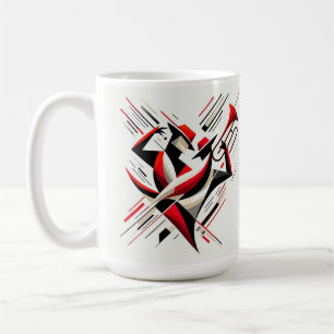 Caneca De Café Casal Abstrato de Trombone de Jazz