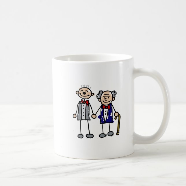 Caneca De Café Casal alegre idoso (Direita)