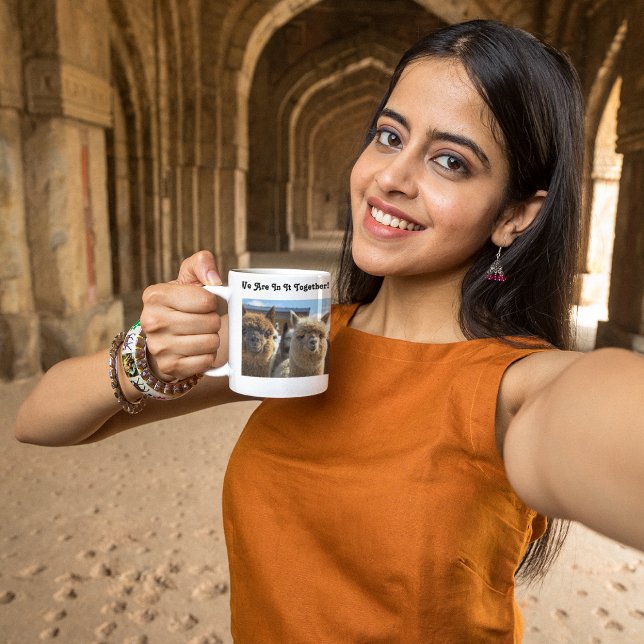 Caneca De Café Casal Alpaca castanho branco e avermelhado (Criador carregado)