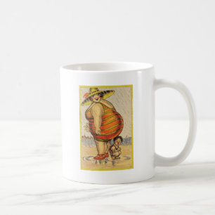 Caneca De Café Casal Antigo Engraçado na Praia Raridade