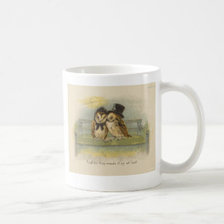 Caneca De Café casal da coruja no banco