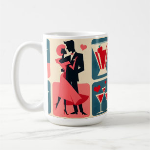 Caneca De Café Casal Dançando no Dia dos Namorados em Estilo Mode