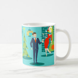 Caneca De Café Casal de cartoon de férias Retro Mug