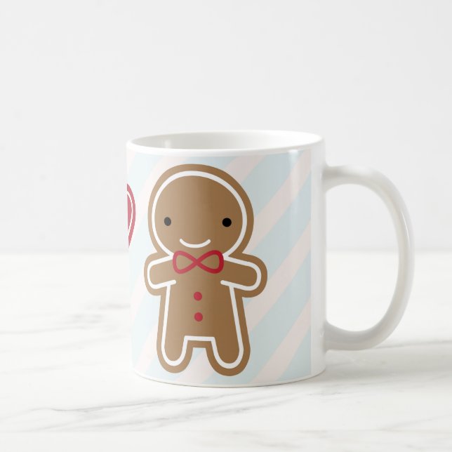 Caneca De Café Casal de Cookie Cute Kawaii Gingerbread (Direita)