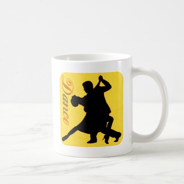 Caneca De Café Casal de dança da silhueta (Direita)