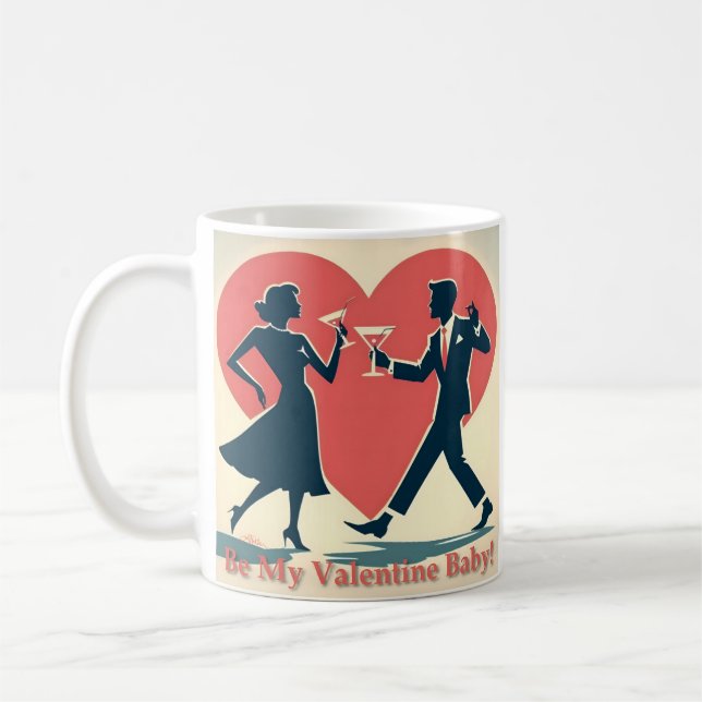 Caneca De Café Casal de dança moderna da anca do Namorados meio s (Esquerda)