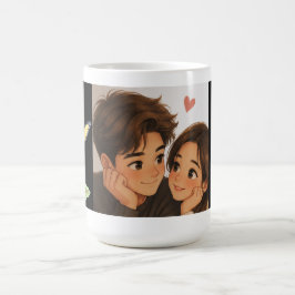 Caneca De Café Casal de Desenho Animado Fofo