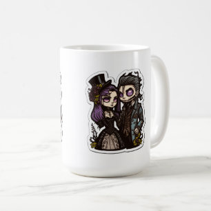 Caneca De Café Casal de desenho gótico Pau Clássico de Arte, 15