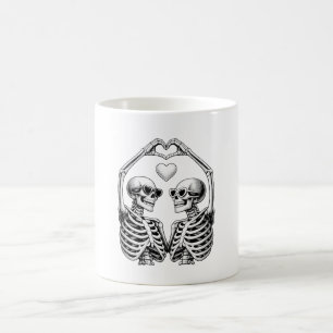 Caneca De Café Casal de Esqueletos de Dia dos Namorados - Coração