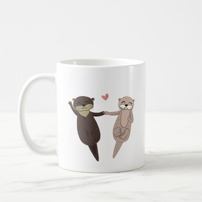 Caneca De Café Casal de Gatos Fofos (Esquerda)