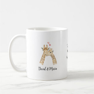 Caneca De Café Casal de Girafas Apaixonados