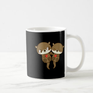 Caneca De Café Casal de Lontra de Amor Fofo Dia dos Namorados Hom