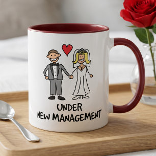 Caneca De Café Casal de Noivos Fofo - Sob Nova Administração
