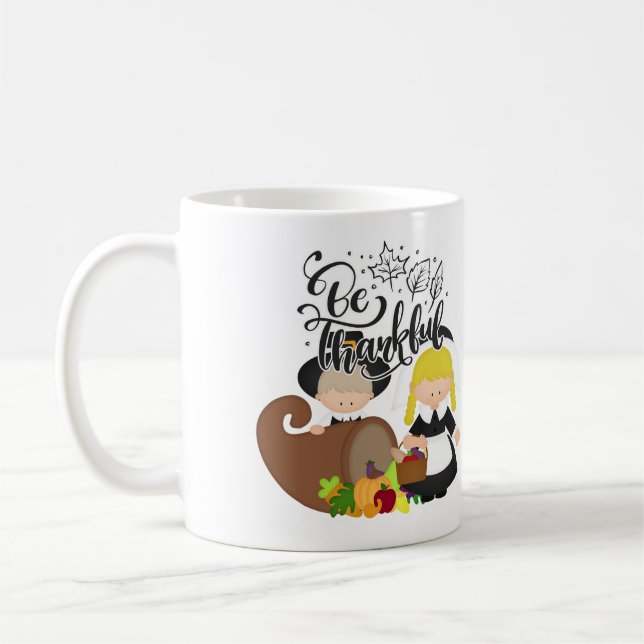 Caneca De Café Casal de Peregrinos - Seja Grato (Esquerda)
