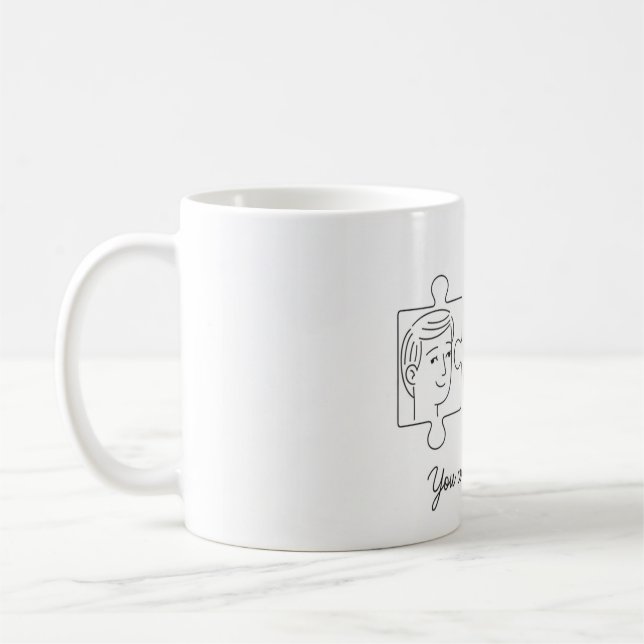 Caneca De Café Casal de Puzzle Fofo "Você Me Completa" Dia dos Na (Esquerda)