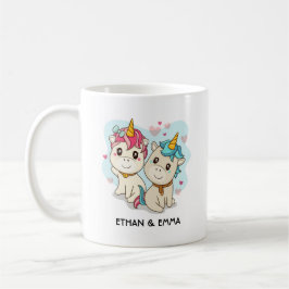 Caneca De Café Casal de Unicórnio Fofo Dia dos Namorados Personal