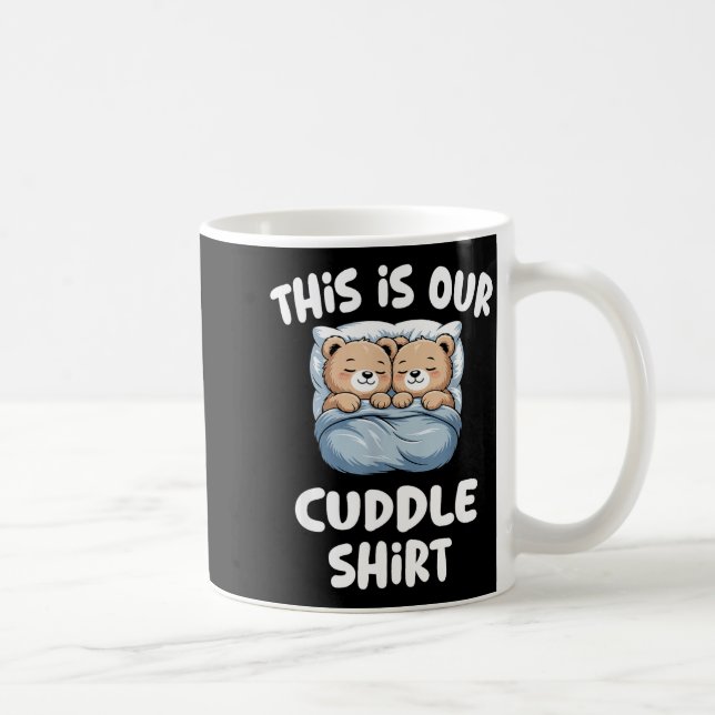 Caneca De Café Casal de Ursos Fofos Este É Nosso Abraço  (Direita)