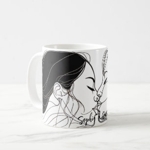 Caneca De Café Casal Elegante de Kiss Lésbica
