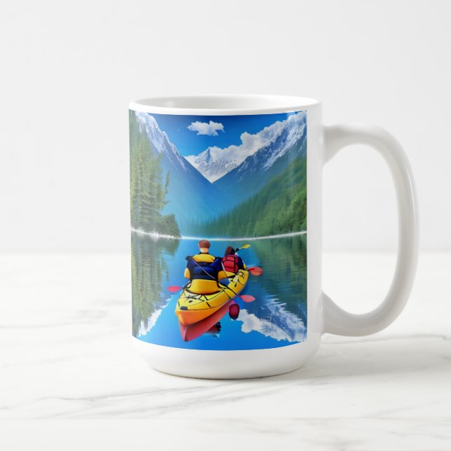 Caneca De Café Casal em Kayak | Kayaking Themed (Direita)