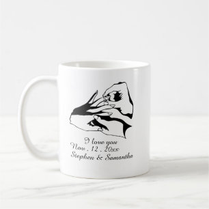 Caneca De Café Casal engajado personalizado, noivado