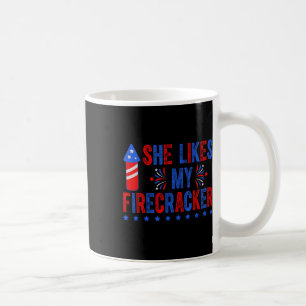 Caneca De Café Casal Engraçado Correspondente 4 De Julho Ele Gost