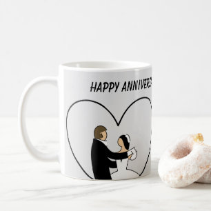 Caneca De Café Casal FELIZ ANIVERSÁRIO
